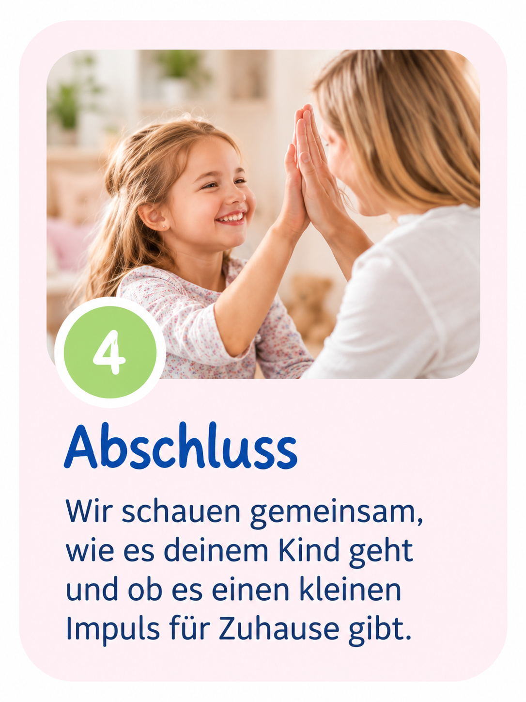 Abschluss Abschluss eines Kinesiologie-Termins mit gemeinsamem Gespräch und Impulsen für zuhause