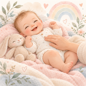 Liebevolle Kuschelzeit im Pastellzimmer